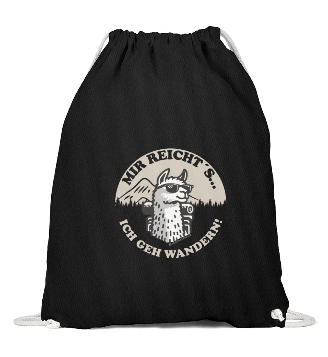 Ich geh wandern | Baumwoll Gymsac in Schwarz von Rad&Rucksack
