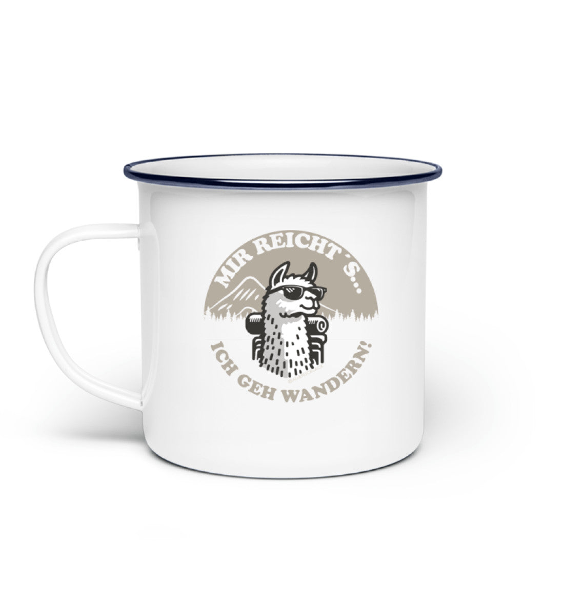 Ich geh wandern | Emaille Tasse in Weiß von Rad&Rucksack