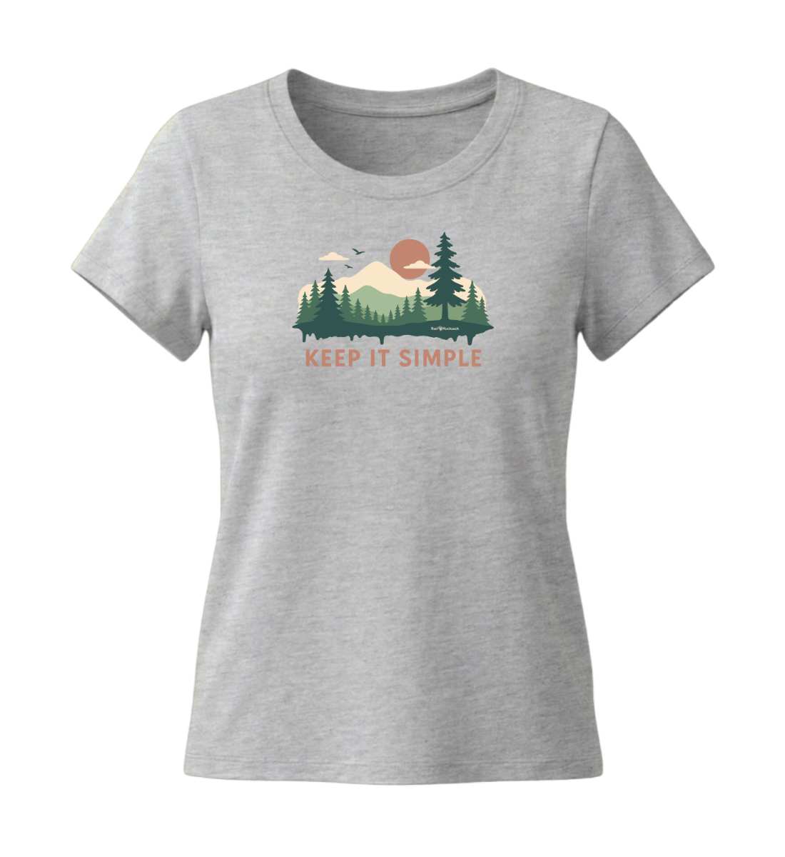 Keep it Simple | Damen Premium Organic T-Shirt (Fitted) in Heather Grey von Rad&Rucksack