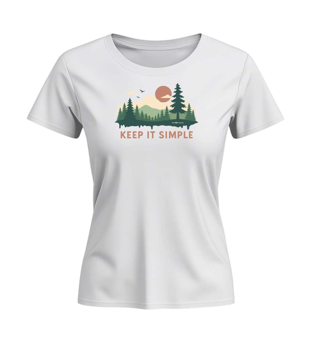 Keep it Simple | Damen Premium Organic T-Shirt (Fitted) in White von Rad&Rucksack