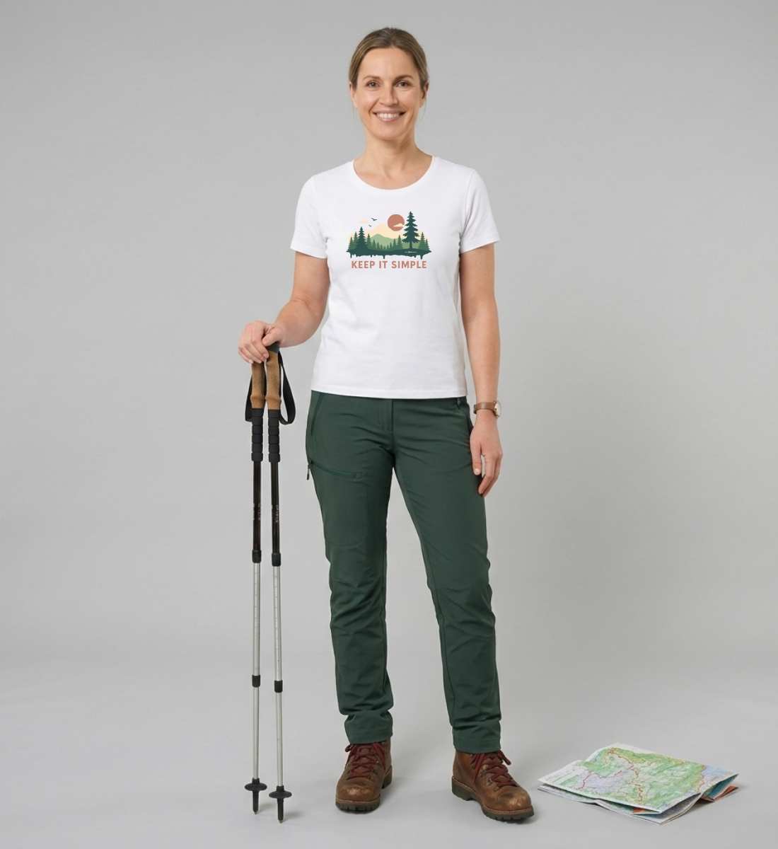 Keep it Simple | Damen Premium Organic T-Shirt (Fitted) von Rad&Rucksack - weitere Modelansicht 2