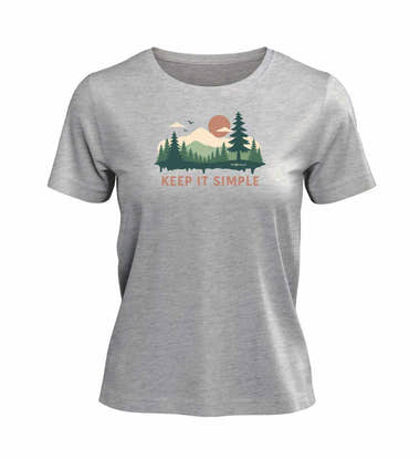 Keep It Simple T-Shirt Damen Grau-Melange (Heather Grey) – Produktbild (100% Bio-Baumwolle) von Rad&Rucksack