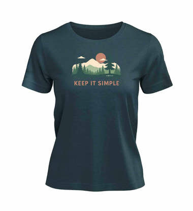 Keep It Simple T-Shirt Damen Blaugrün (Stargazer) – Produktbild (100% Bio-Baumwolle) von Rad&Rucksack