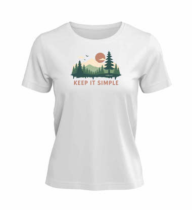 Keep It Simple T-Shirt Damen in Weiß (White) – Produktbild (100% Bio-Baumwolle) von Rad&Rucksack