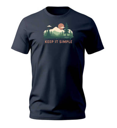 Keep It Simple T-Shirt Herren Dunkelblau (French Navy) – Produktbild (100% Bio-Baumwolle) von Rad&Rucksack