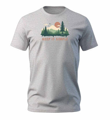 Keep It Simple T-Shirt Herren Grau-Melange (Heather Grey) – Produktbild (100% Bio-Baumwolle) von Rad&Rucksack
