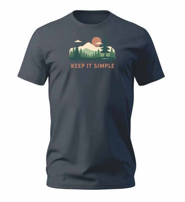 Keep It Simple T-Shirt Herren Blaugrau (India Ink Grey) – Produktbild (100% Bio-Baumwolle) von Rad&Rucksack