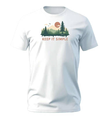 Outdoor T-Shirt Keep It Simple Herren in Weiß (White) – Produktbild (100% Bio-Baumwolle) von Rad&Rucksack