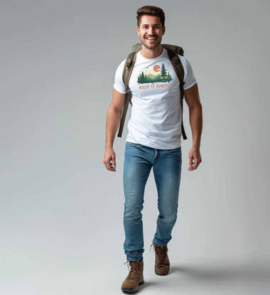 Keep It Simple Bio T-Shirt Herren – Modelbild (100% Bio-Baumwolle) von Rad&Rucksack