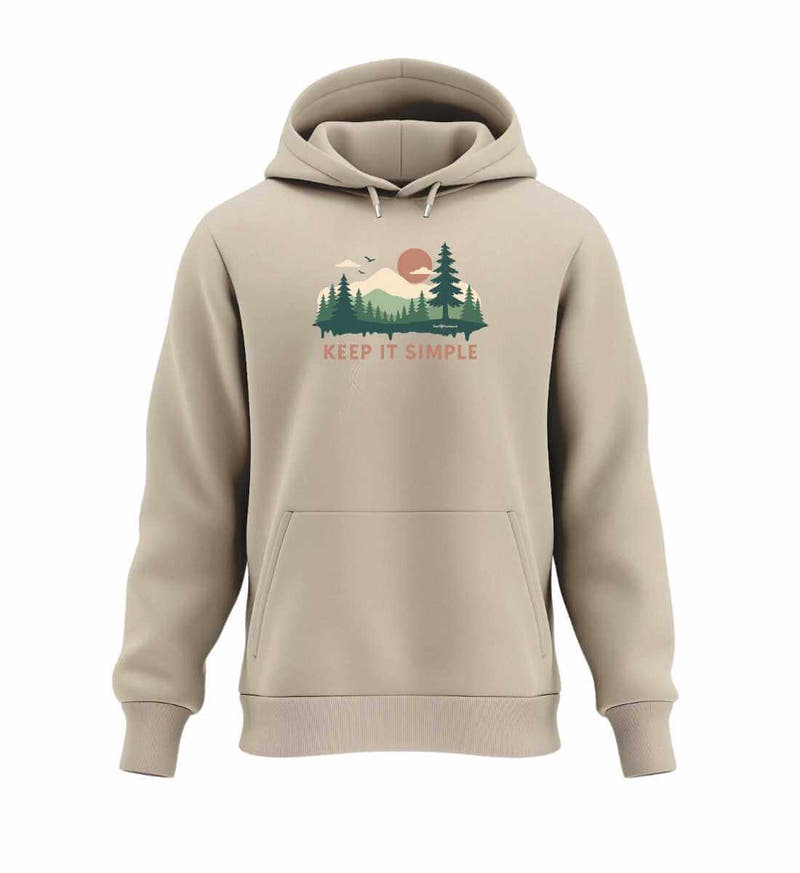 Keep it Simple | Unisex Organic Hoodie in Desert Dust von Rad&Rucksack