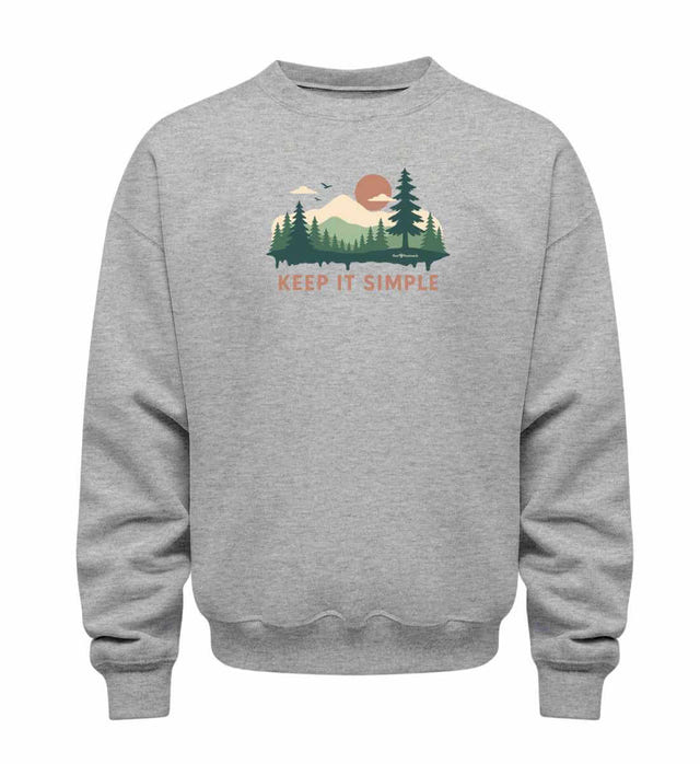 Keep It Simple Pullover in Grau-Melange (Heather Grey) – Produktbild (350 g/m² Bio-Baumwolle) von Rad&Rucksack