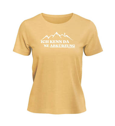 Kenn Da Ne Abkürzung T-Shirt Damen Apricot-Orange (Nispero) – Produktbild (100% Bio-Baumwolle) von Rad&Rucksack