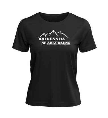 Kenn Da Ne Abkürzung T-Shirt Damen in Schwarz – Produktbild (100% Bio-Baumwolle) von Rad&Rucksack