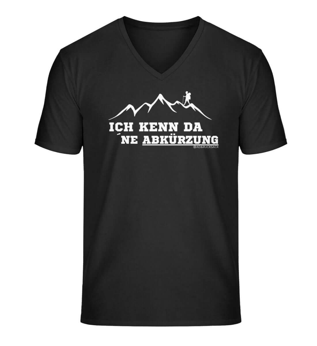 Kenn da ne Abkürzung | Herren V-Neck Premium Organic T-Shirt in Schwarz von Rad&Rucksack