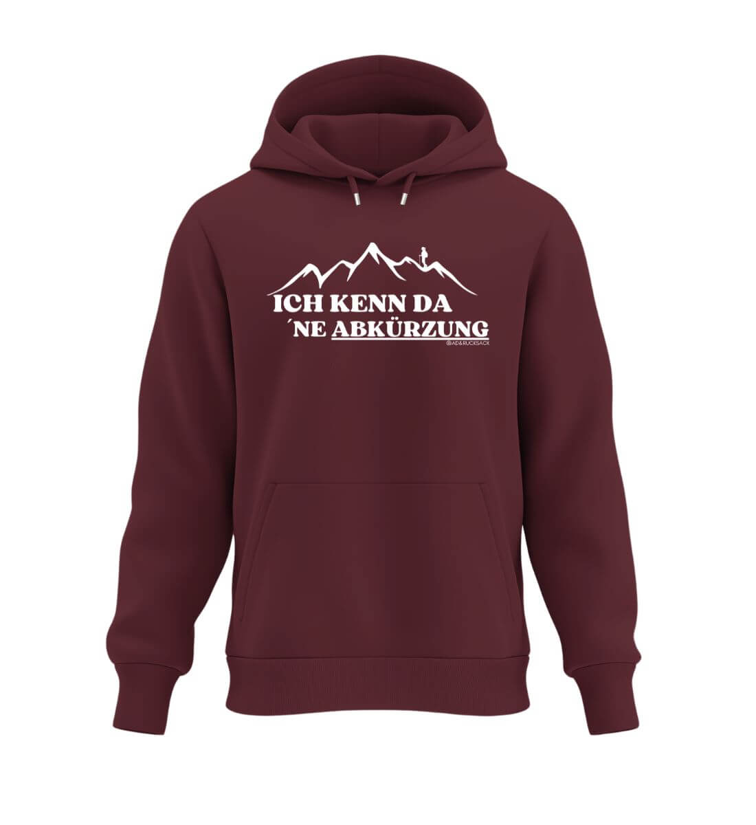 Kenn da ne Abkürzung | Unisex Organic Hoodie in Burgundy von Rad&Rucksack
