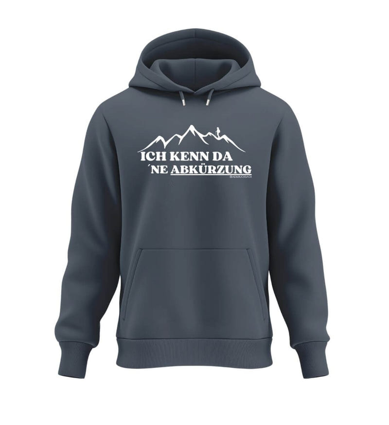 Kenn Da Ne Abkürzung Hoodie in Blaugrau (India Ink Grey) – Produktbild (350 g/m² Bio-Baumwolle) von Rad&Rucksack