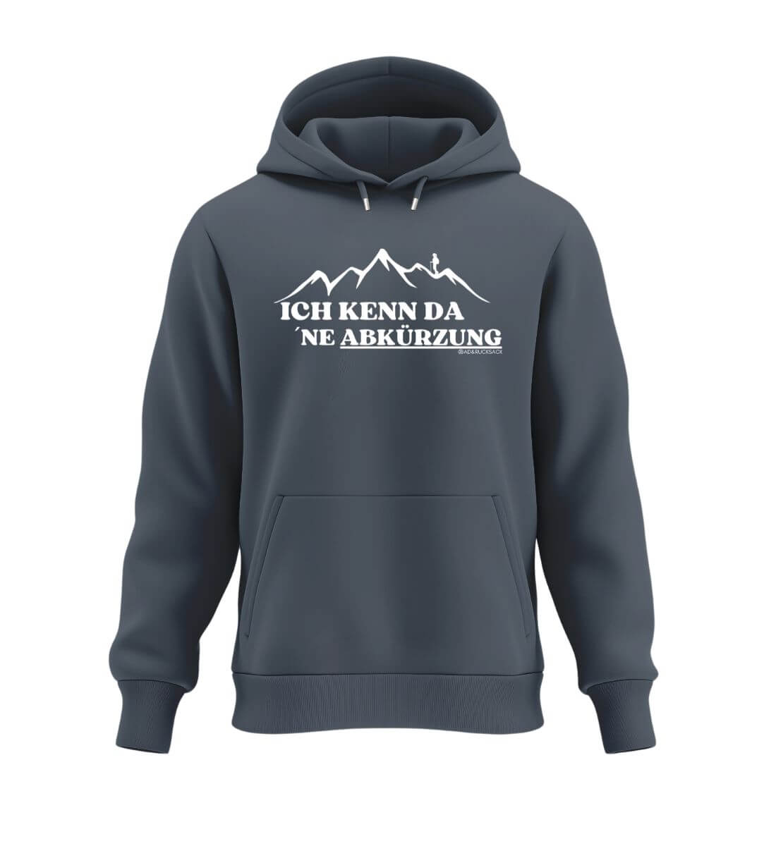 Kenn da ne Abkürzung | Unisex Organic Hoodie in India Ink Grey von Rad&Rucksack