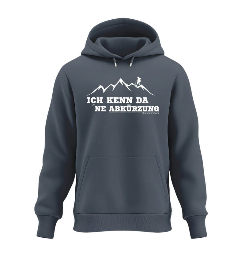 Kenn Da Ne Abkürzung Bio Hoodie in Blaugrau (India Ink Grey) – Produktbild (350 g/m² Bio-Baumwolle) von Rad&Rucksack