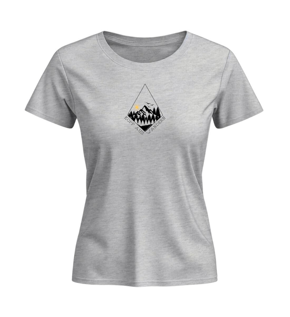 Kopf aus | Damen Premium Organic T-Shirt (Fitted) in Heather Grey von Rad&Rucksack