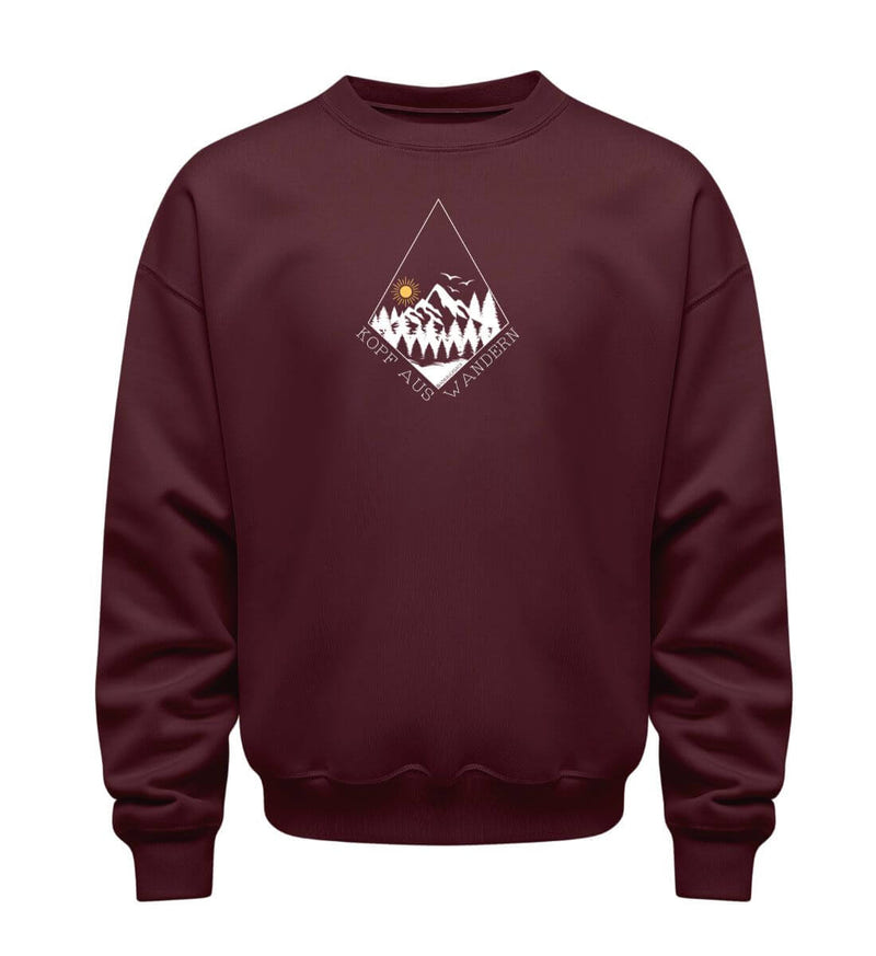 Kopf aus Pullover in Weinrot (Burgundy) – Produktbild (350 g/m² Bio-Baumwolle) von Rad&Rucksack