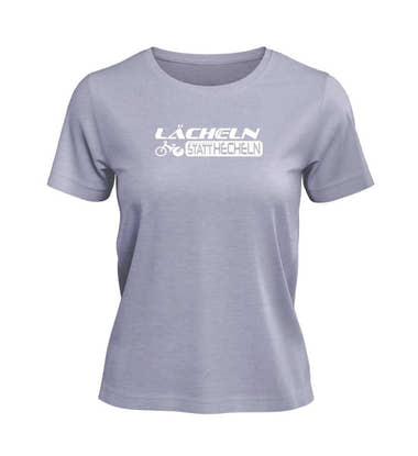 Nachhaltiges Lächeln Statt Hecheln T-Shirt Damen aus Bio-Baumwolle – Produktbild (180 g/m² Fair & Vegan) von Rad&Rucksack