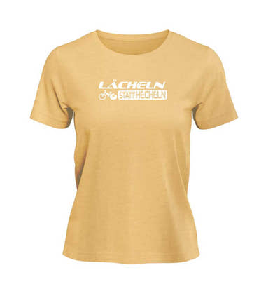 Outdoor Geschenkidee Lächeln Statt Hecheln T-Shirt Damen – Produktbild (100% Bio-Baumwolle) von Rad&Rucksack