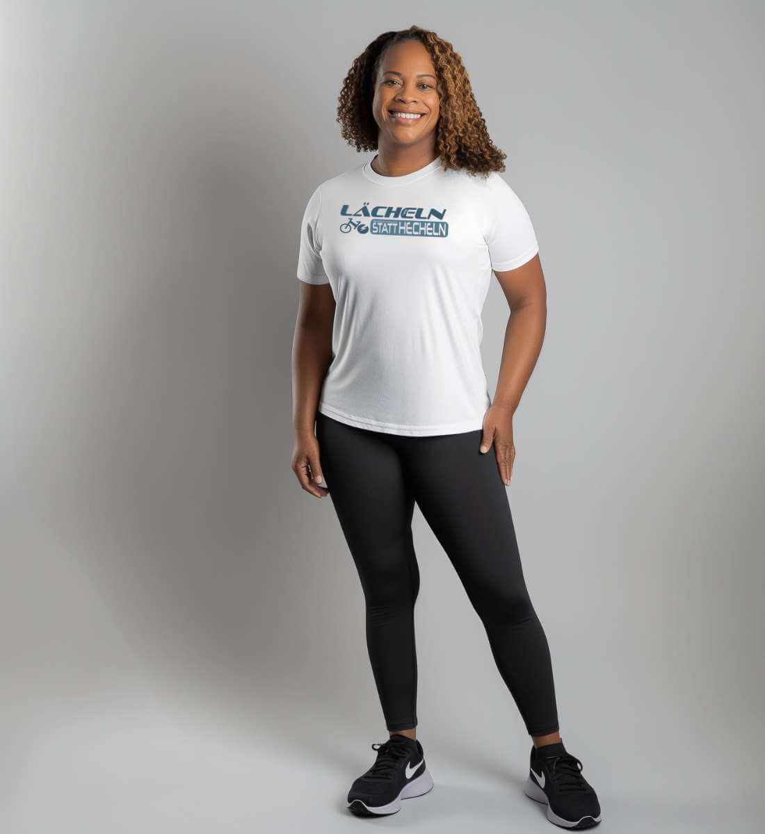 Lächeln statt hecheln | Damen Premium Organic T-Shirt von Rad&Rucksack - weitere Modelansicht 2