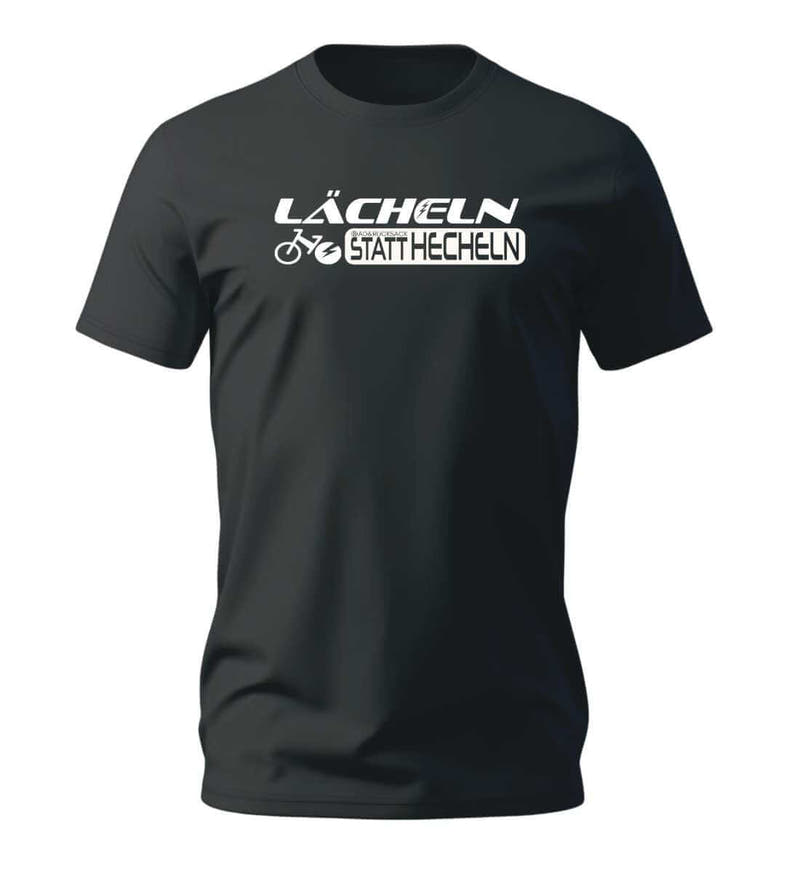 Lächeln statt hecheln | Herren Premium Organic T-Shirt in Schwarz von Rad&Rucksack