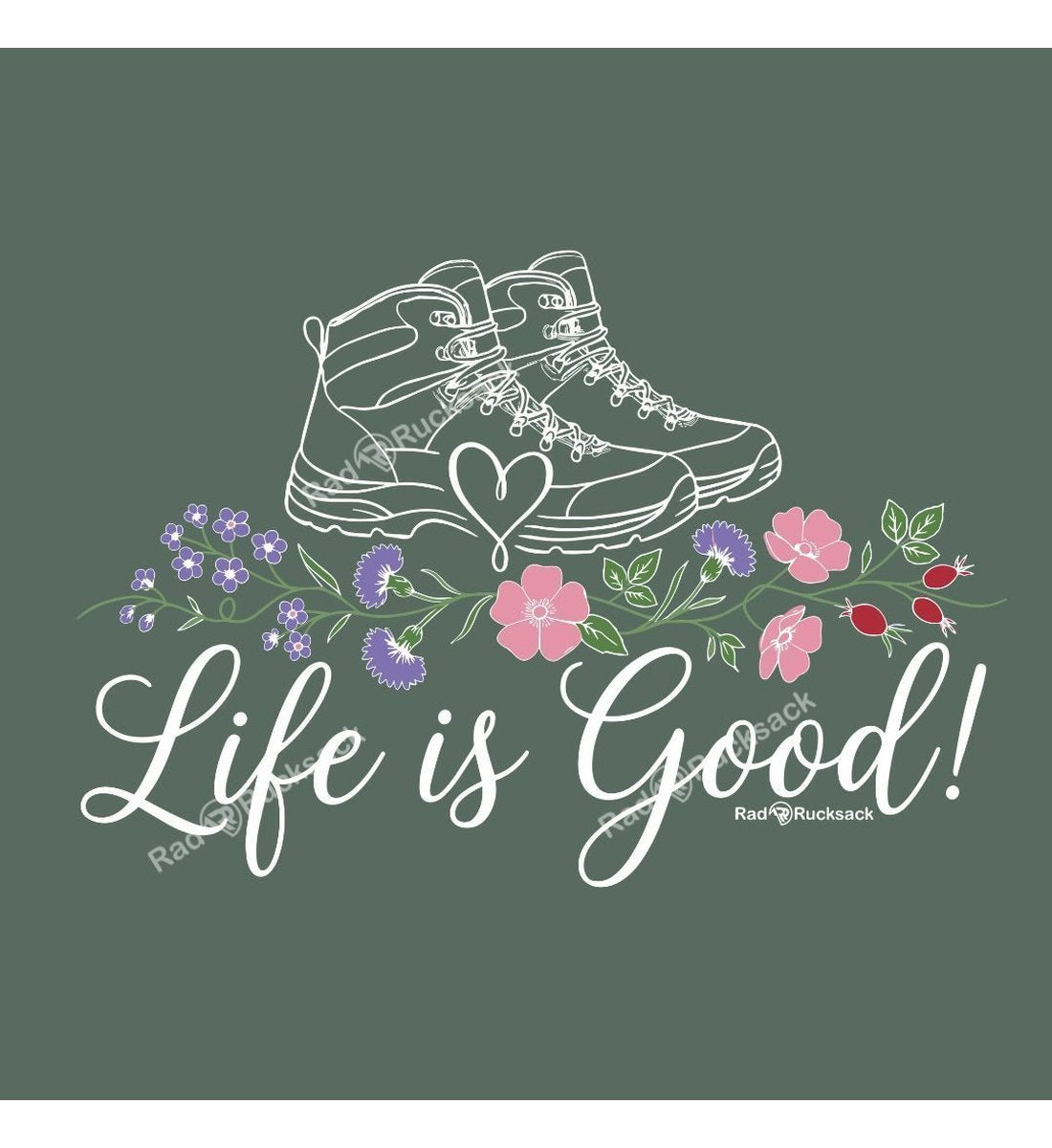 Life is Good | Damen Premium Organic T-Shirt von Rad&Rucksack - Detailansicht