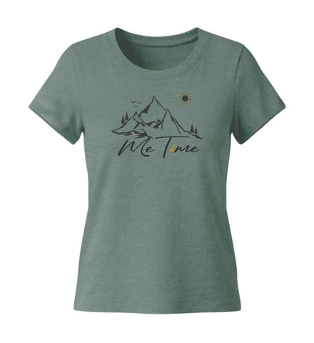 Me Time T-Shirt Damen Meeresgrün (Green Bay) – Produktbild (155 g/m² Bio-Baumwolle, tailliert) von Rad&Rucksack