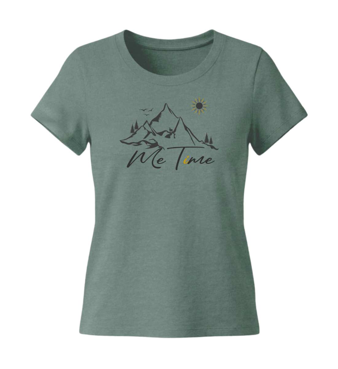Me Time | Damen Premium Organic T-Shirt (Fitted) in Green Bay von Rad&Rucksack