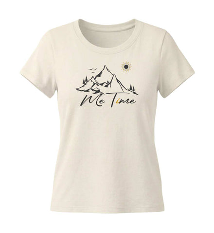 Me Time T-Shirt Damen Naturweiß (Natural Raw) – Produktbild (155 g/m² Bio-Baumwolle, tailliert) von Rad&Rucksack