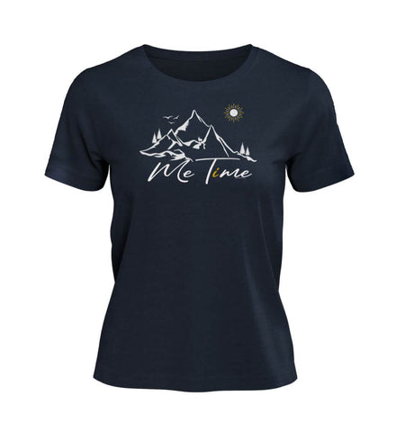 Me Time T-Shirt Damen Dunkelblau (French Navy) – Produktbild (100% Bio-Baumwolle) von Rad&Rucksack