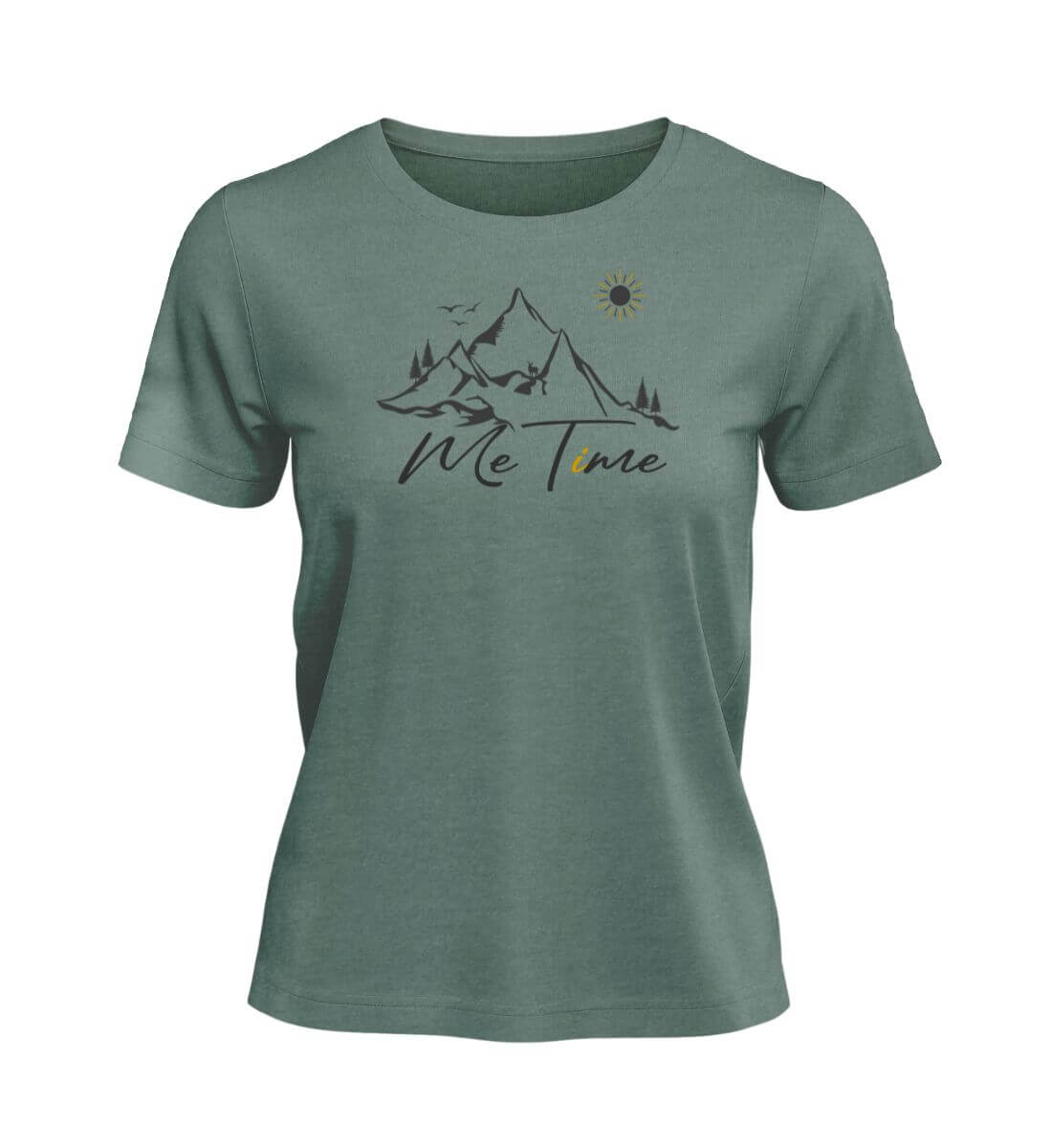 Me Time T-Shirt Damen Meeresgrün (Green Bay) – Produktbild (100% Bio-Baumwolle) von Rad&Rucksack