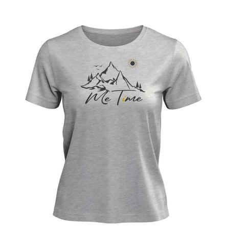 Me Time T-Shirt Damen Grau-Melange (Heather Grey) – Produktbild (100% Bio-Baumwolle) von Rad&Rucksack