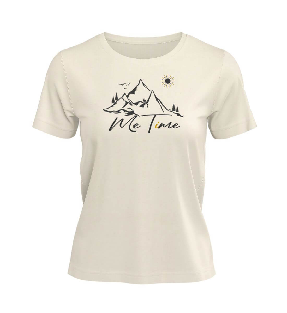Me Time T-Shirt Damen Naturweiß (Natural Raw) – Produktbild (100% Bio-Baumwolle) von Rad&Rucksack