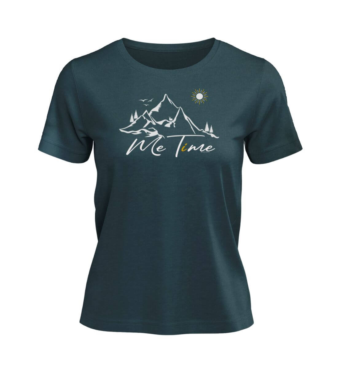 Me Time T-Shirt Damen Blaugrün (Stargazer) – Produktbild (100% Bio-Baumwolle) von Rad&Rucksack