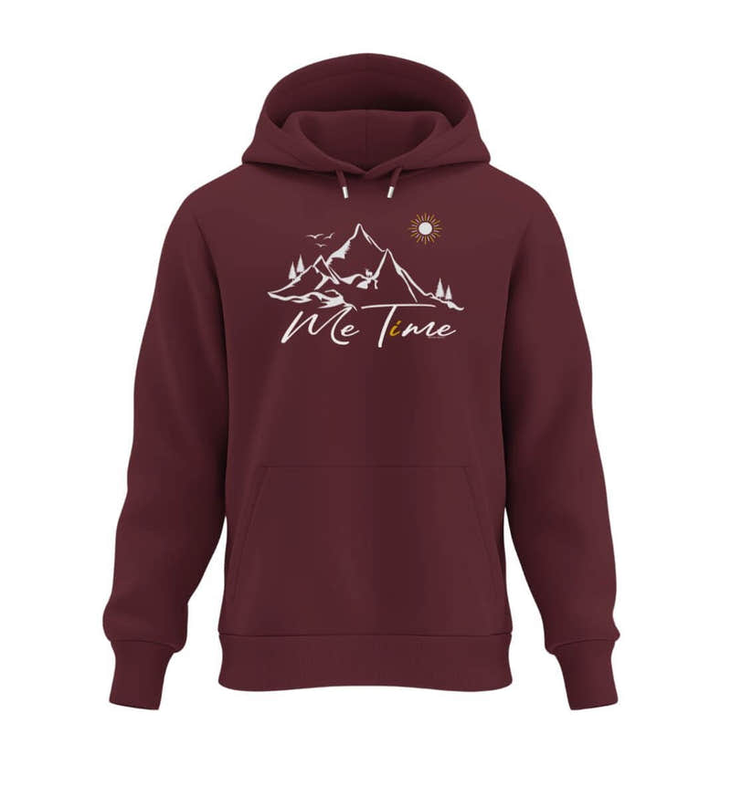 Me Time Hoodie in Weinrot (Burgundy) – Produktbild (350 g/m² Bio-Baumwolle) von Rad&Rucksack