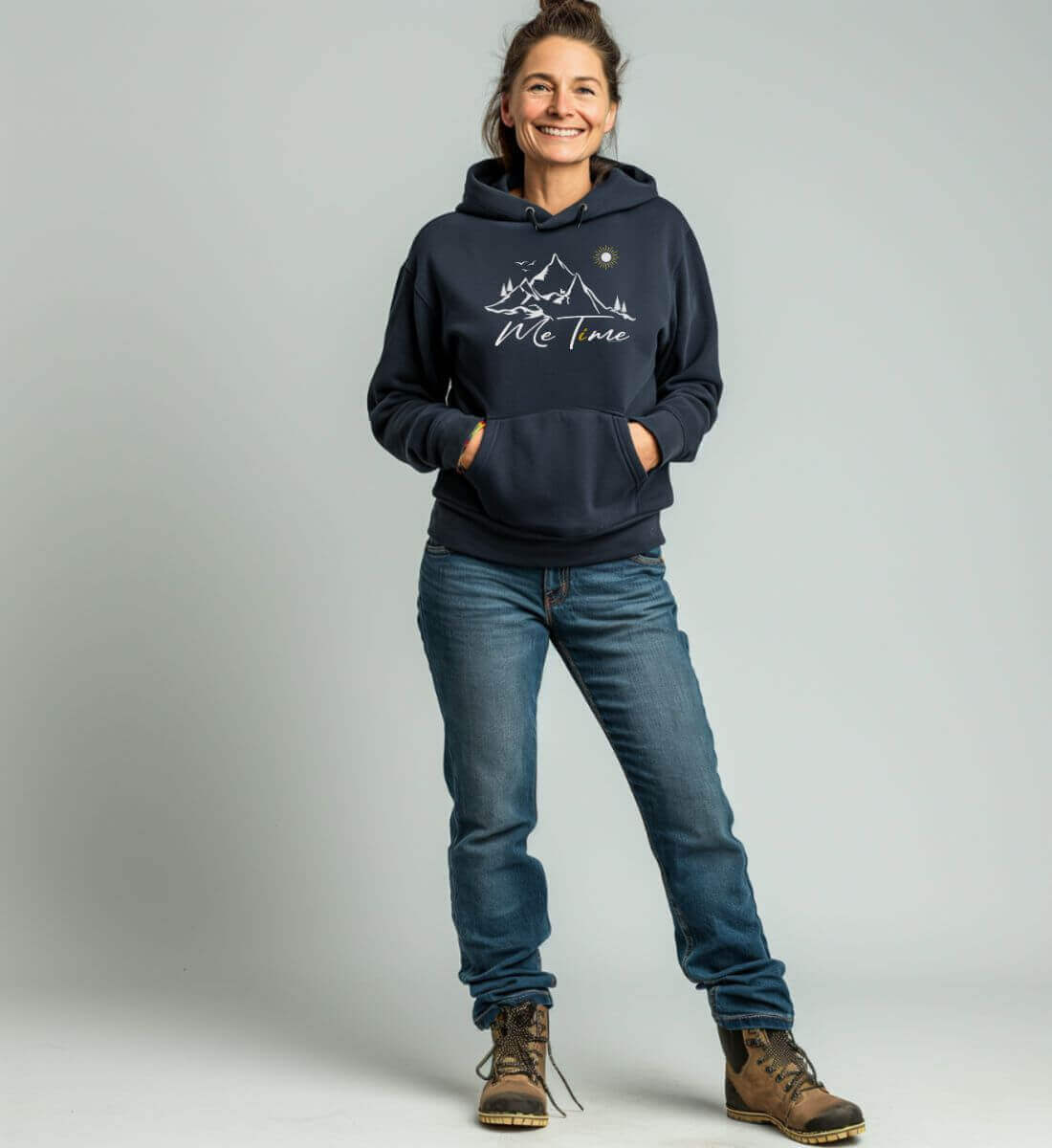 Me Time | Unisex Organic Hoodie von Rad&Rucksack - Detailansicht