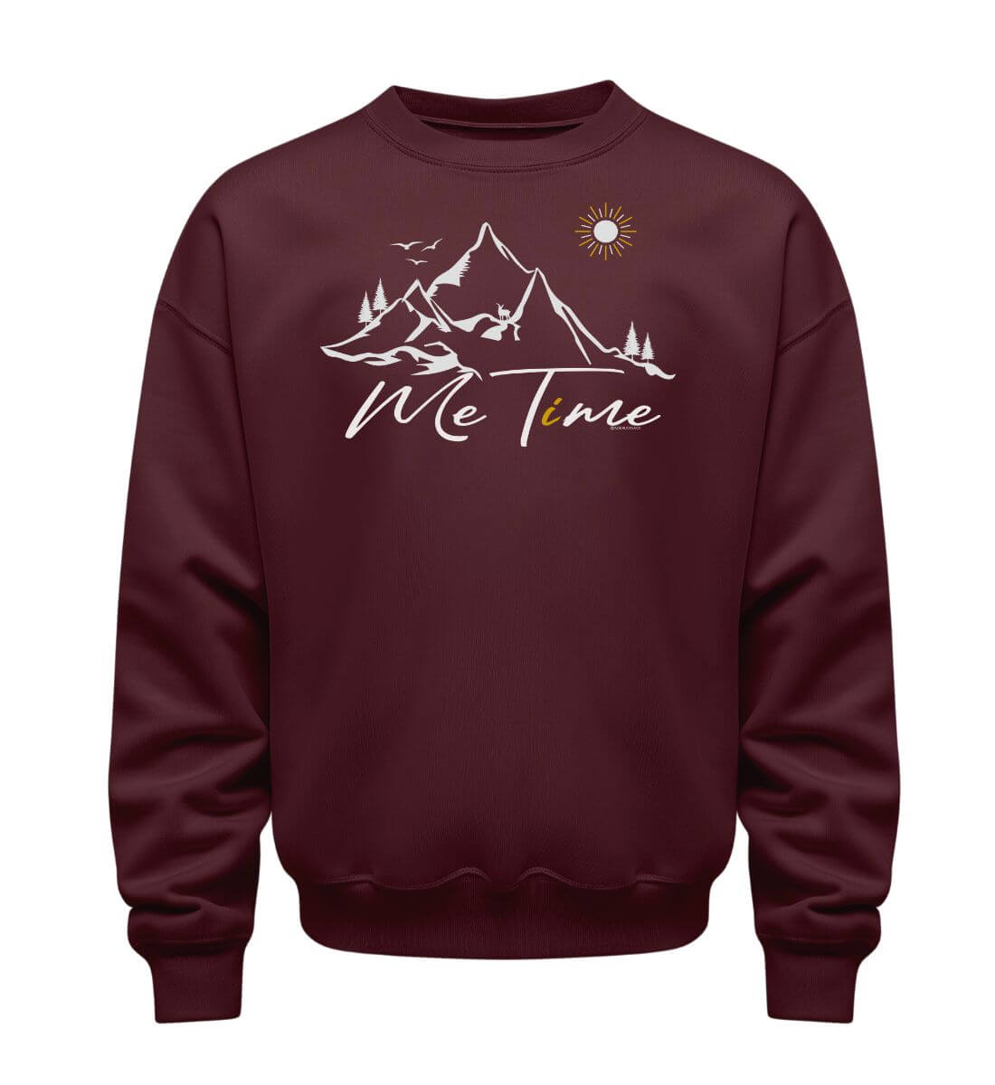 Me Time | Unisex Organic Pullover in Burgundy von Rad&Rucksack