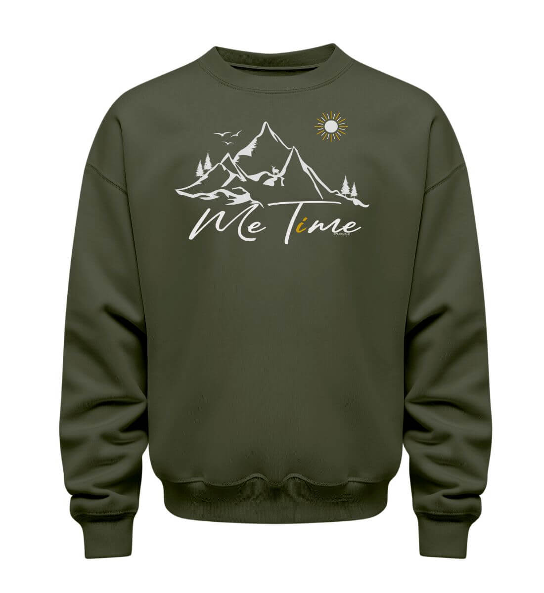 Outdoor Pullover Me Time in Olivgrün (Khaki) – Produktbild (350 g/m² Bio-Baumwolle) von Rad&Rucksack