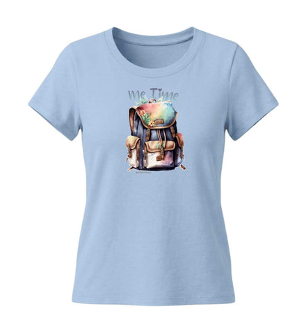 Me Time Wandern Bio T-Shirt Damen Tailliert in Mittelblau (Blue Soul) – Produktbild von Rad&Rucksack