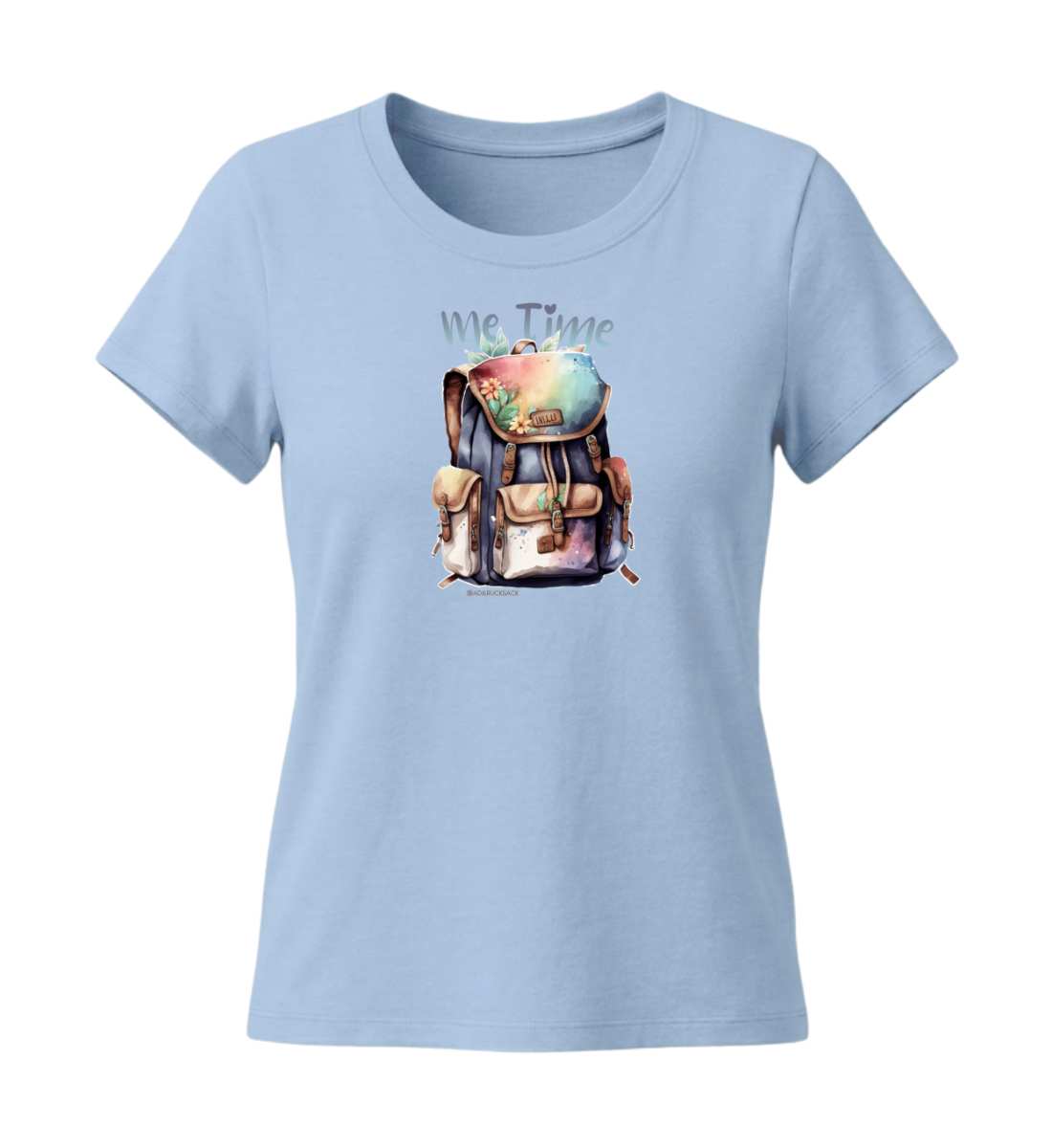 Me Time Wandern | Damen Premium Organic T-Shirt (Fitted) in Blue Soul von Rad&Rucksack