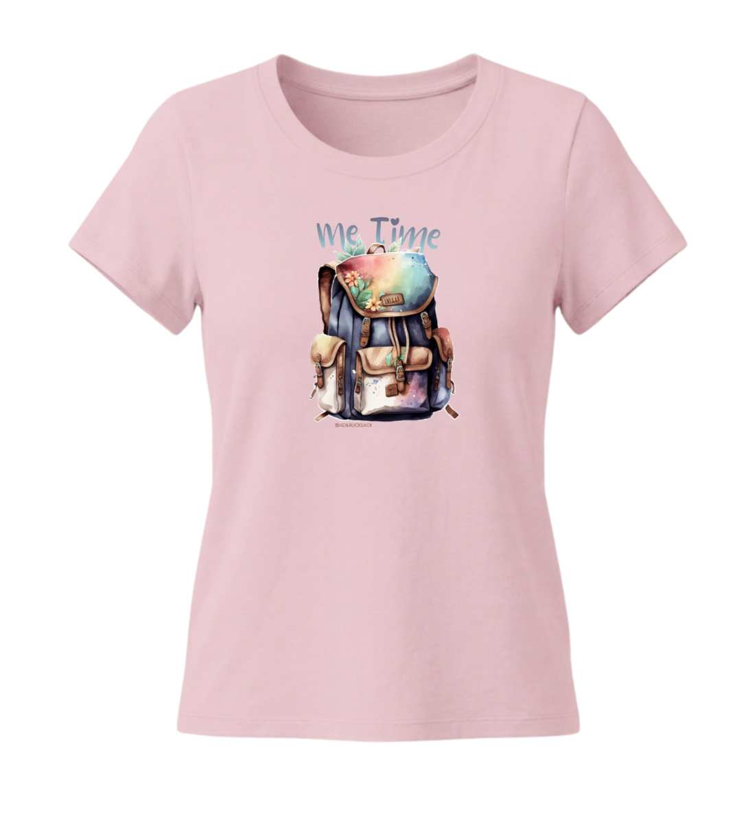 Me Time Wandern | Damen Premium Organic T-Shirt (Fitted) in Cotton Pink von Rad&Rucksack
