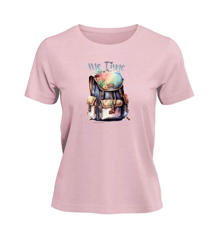 Me Time Wandern T-Shirt Damen Zartrosa (Cotton Pink) – Produktbild (100% Bio-Baumwolle) von Rad&Rucksack