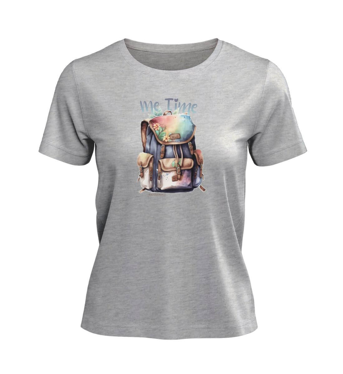 Me Time Wandern T-Shirt Damen Grau-Melange (Heather Grey) – Produktbild (100% Bio-Baumwolle) von Rad&Rucksack