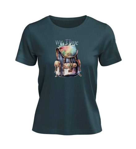 Me Time Wandern T-Shirt Damen Blaugrün (Stargazer) – Produktbild (100% Bio-Baumwolle) von Rad&Rucksack