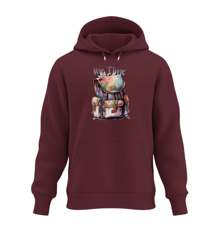 Warmer Hüttentour Hoodie Me Time Wandern in Weinrot (Burgundy) – Produktbild (350 g/m² Bio-Baumwolle) von Rad&Rucksack