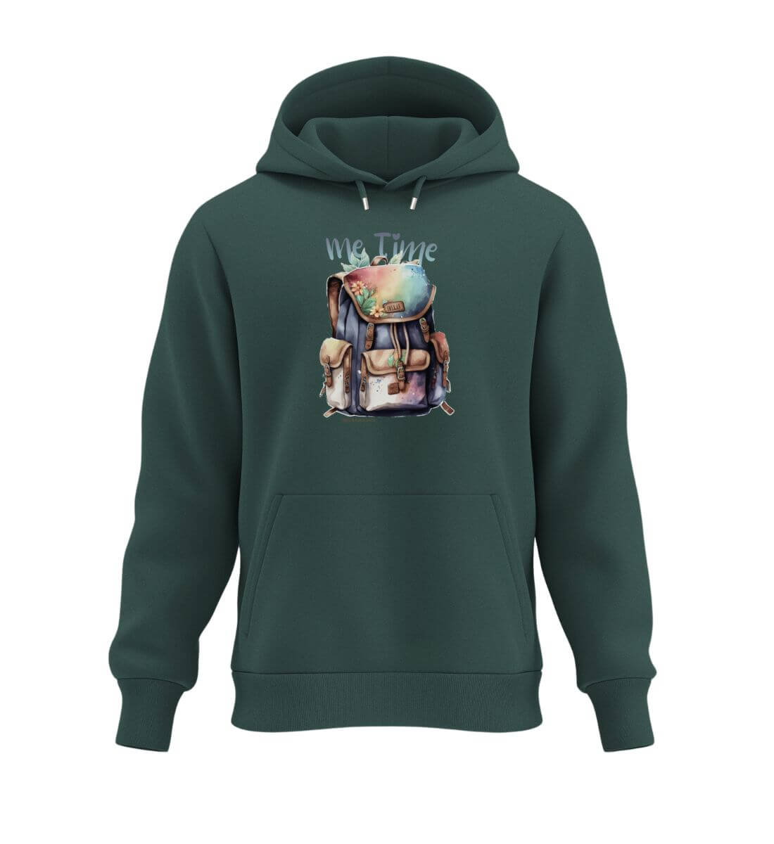 Me Time Wandern Hoodie Tannengrün (Glazed Green) – Produktbild (350 g/m² Bio-Baumwolle) von Rad&Rucksack