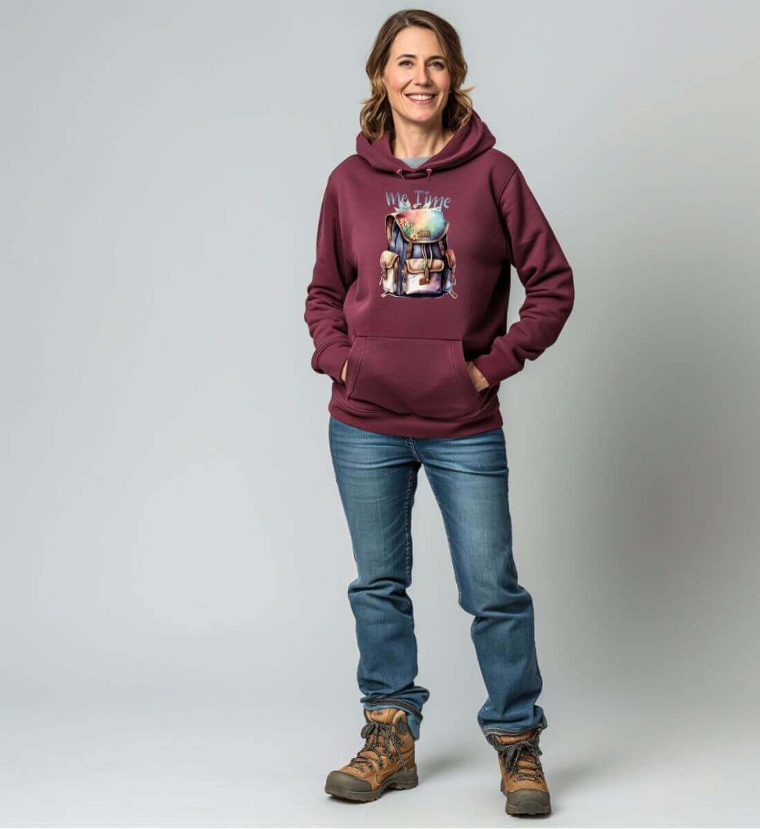 Me Time Wandern | Unisex Organic Hoodie von Rad&Rucksack - weitere Modelansicht 2